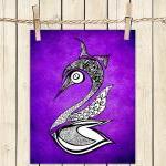 Poster Print 8x10 - Purple Swan - Of Fine Art..