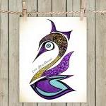 Poster Print 8x10 - Purple Swan Live Your Dreams..