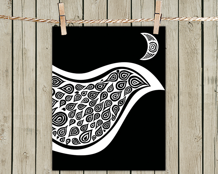 Black Bird In Disguise - Poster Print 8x10 - Of Fine Art Illustration For Your Wall Decor