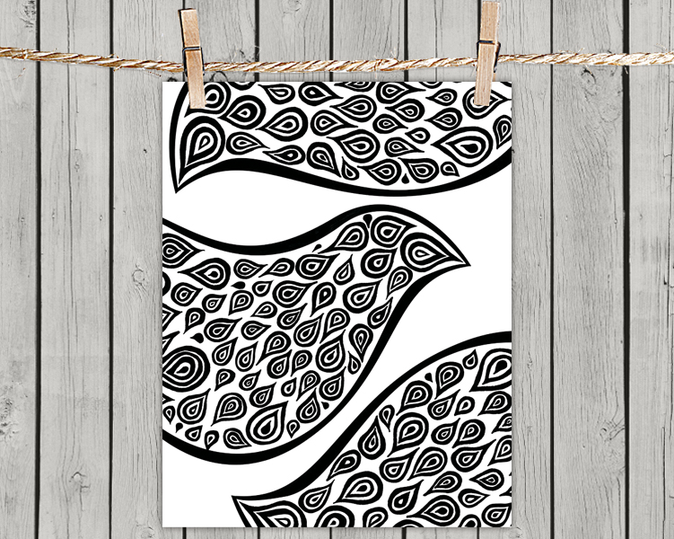Birds In Disguise Pattern - Poster Print 8x10 - Of Fine Art Illustration For Your Wall Decor