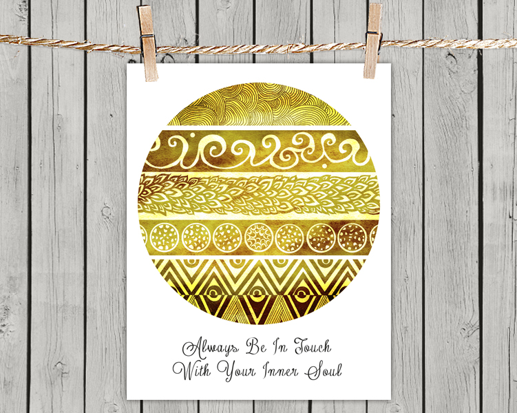 Tribal Evolution Quote Yellow - Poster Print 8x10 - of Fine Art illustration for Your Wall Decor