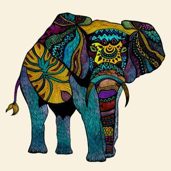 Poster Print 8x10 - Elephant Of Namibia Tribal Illustration - For Your ...