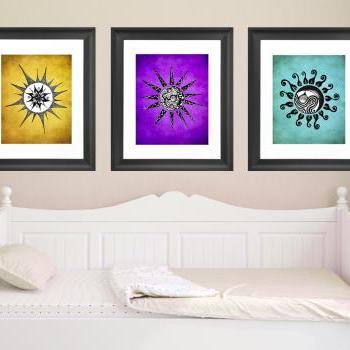 Printable Wall Art Poster DIY - Flower & Sun